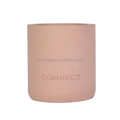 China Wholesale Empty Colorful Concrete Home Decoration Cement Candle Jar For Room Decoration for sale