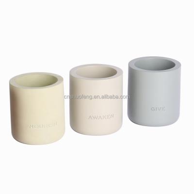 China Home Decoration Hot Sale Empty Colorful Concrete Cement Candle Jar For Room Decoration for sale