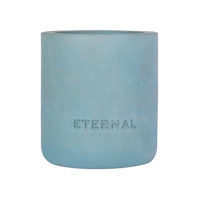 China Wholesale custom home decoration color cement candle jar holder ships for daily life decoration for sale