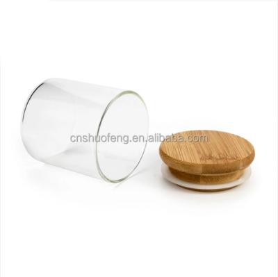 China Factory Directly Sale Sustainable Different Capacity Clear Jar Glass Storage Canister With Lids For Food for sale