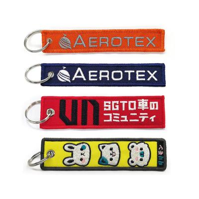 China Fashionable Advance The Industry Factory Price Polyester Safe Embroidery Key Chain for sale