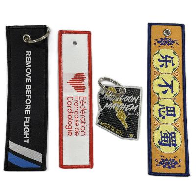 China Fashionable Wholesale Custom Woven Label Embroidery Patch Key Ring Customized Key Chain Key Chain for sale