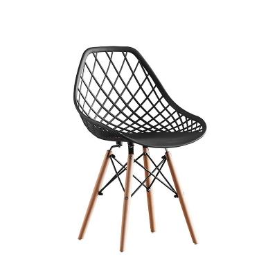 China Factory Wholesale Modern Modular PP Shell Seat Dining Chair With Free Sample Plastic Wooden Legs for sale