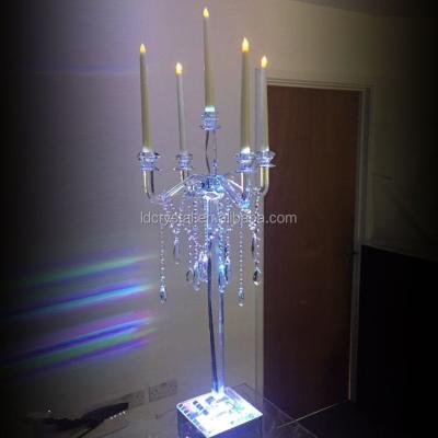 China Beautiful Luxury Crystal Candle Holder, Crystal Wedding Centerpieces, Table Candlesticks for Weddings Decor for sale