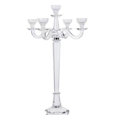 China 2023 Nice fashion home decoration wedding design and decoration type candlestick holder wedding Crystal Candelabra Sale for sale