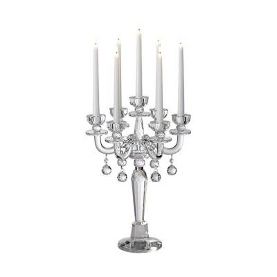 China Wholesale home decoration handmade elegant 7am table crystal candelabras for decoration wedding cheap for sale