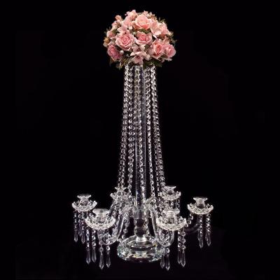 China Flowers and candles can be placed wholesale crystal flower stand wedding candelabra decorums table wedding centerpieces tall flower stand for sale