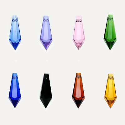 China Drop Crystal Chandelier Icicle Crystal Glass Accessory Parts Hanging Prism Glass Balancing Lighting Pendant For Home Decoration for sale