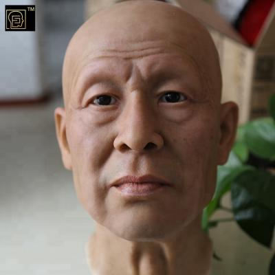 China China Realistic Custom Man Head Silicone Wax Figure Statues for sale