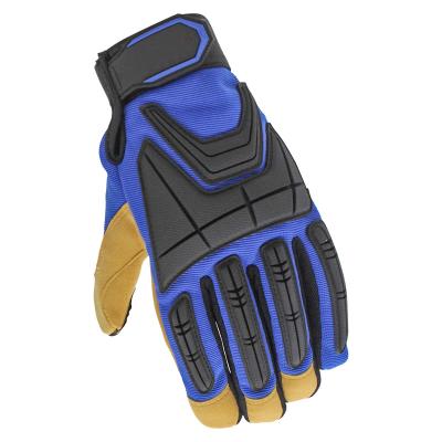 China Constructionwork China Wholesale Cheapest Premium Construction Work Leather Gloves Customized M1806-blu+1 100pairs CN; GUA Yoke for sale