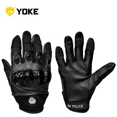 China High Quality Cowhide Black Leather Motorcycle Full Finger Gloves Motorbike Racing Car Anti-Slip Protective Gloves Accept OEM 100pairs for sale