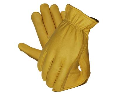 China Separate Leather Waterpoof YOKE Heavy Duty Palm Work Leather Double Gloves With Safety Rubber Cuffs for sale