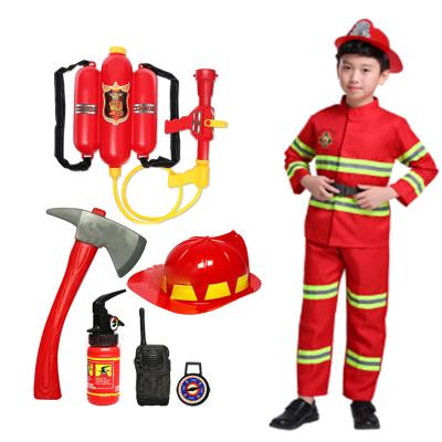 China 2021 Children Firefighter Uniform Children Sam Fireman Role Work Clothing Boy Girl Performance Party Costumes Halloween Cosplay Cartoon Cosplay for sale