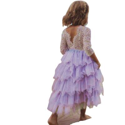 China Kids Summer Washable Tulle Dress For Girls Tutu Ball Gown Kids Flower Princess Dresses Wedding Party Lace Embroidery Costume for sale