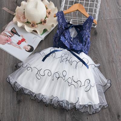 China Washable Summer Flower Fairy Girls Dress Princess Kids Birthday Wedding Party Dresses Tutu Clothes Lace Embroidery Kids for sale