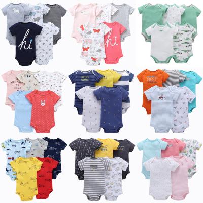 China 100% Short Sleeve Baby Boy Girl Clothes Baby 5pcs Anti-shrink Body Cotton Rompers Lnfant Clothes Baby Jumpsuit Jumpsuit Cartoon Printed for sale