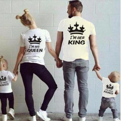 China QUICK DRY Squash Doll Family Matching Outfits Mom Dad Kid Son Baby T-shirt Shirts Family Clothes Kid T-shirt Letter Print Tops for sale