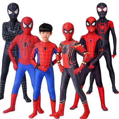 China Spiderboy Mask Cosplay Costume Iron Spider Amazing Spider-Man Miles Halloween Costume Superhero Jumpsuit Peter Parker Zentai Suit For Adult Kids for sale