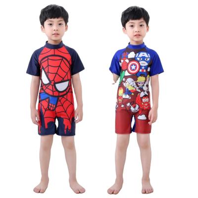 China Breathable Boys Swimwear Swimwear Cartoon Spiderman One-Piece Cars Swimming Kids Sport Baby Beachwear for sale