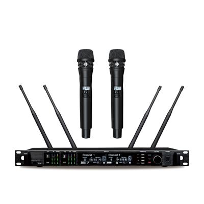 China Leicozic AD4D Digital Handheld Microphone Digital Receiver Professional Dual Channel Diversity Stage Mircrofone Genuine 645-695Mhz for sale