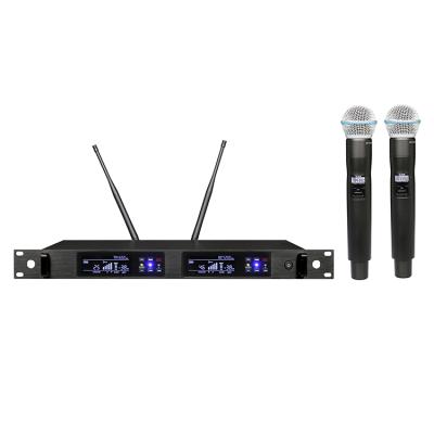 China Leicozic QLX-24D Dual Handheld Wireless Microphone System Microfono QLXD Handheld Wireless Fit For Original Beta87 Beta58a SM58A Capsule for sale