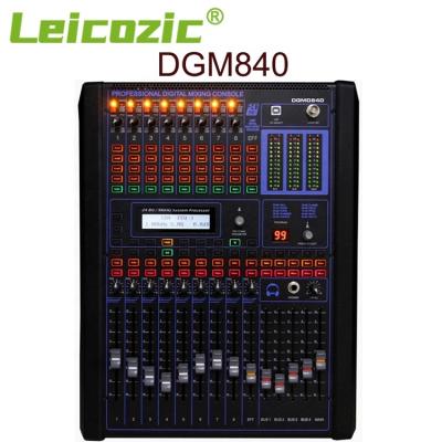 China Leicozic Pro 8-Channel Mixing Console with SMT Technology for DJ DGM840 Sound System Equipments Rack Mount for sale