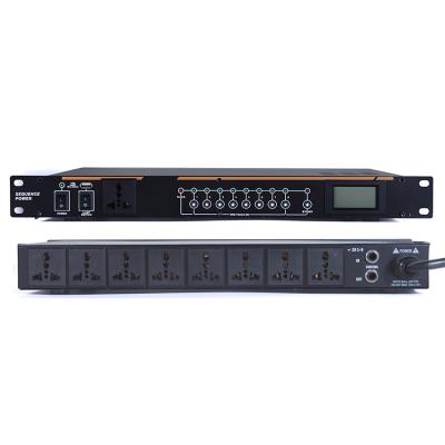 China Professional Leicozic q908 Metal 8 Channel Power Amplifier Sequencer Controller Professional DJ Equipment Sound System Power Supply for sale