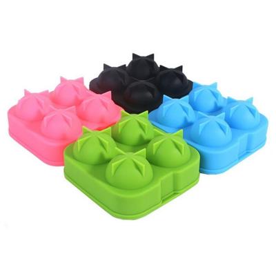 China Eco - Friendly 4 Ball Ice Cube Silicone Tray And Shaped Silicone Ice Cube Tray for sale