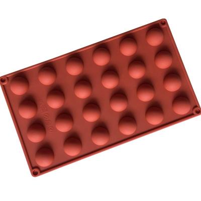 China 24 Holes Disposable Semi Sphere Silicone Molds for Making Chocolate Bomb, Cake, Jelly, Dome Mousse Pudding Hemisphere Silicone Molds for sale