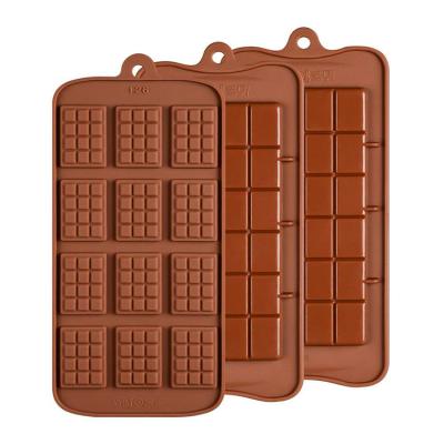 China Viable Silicone Rectangle Shapes DIY Chocolate Silicone Mold Ice Cube Tray Fondant Mold Food Grade Cake Mold for sale