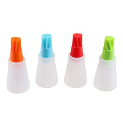 China Easily Cleaned Food Grade Silicone Oil Bottle With Brush BBQ Cooking Baking Basting Tools for sale