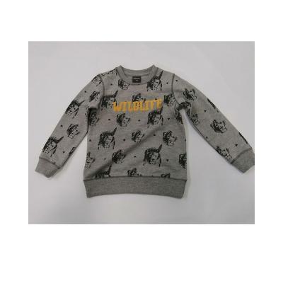 China New listing 100% cotton Gray Lion Pattern Outside Long Sleeve printing 100% cotton pullover for kids for sale