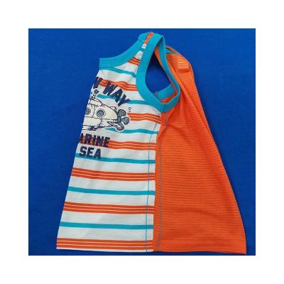 China Hot Selling Cotton Summer Round Neck 100% Cotton Kids Sleeveless Tops For Boys for sale