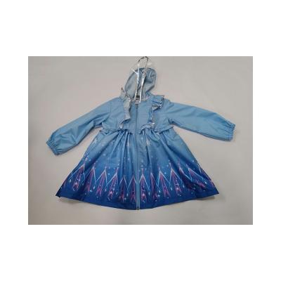 China Wholesale PU Over The Knee PU Print Kids Hooded Raincoat for sale