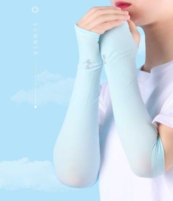 China Breathable Outdoor Cycling Sun Protection Ice Silk Arm Sleeves Cycling Arm Support Protector Hand Sleeve Cover Cooling Sleeve for sale