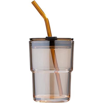 China Viable Bamboo Lids And Straw Can Shaped Glass Cups Beer Glasses Iced Coffee Glass Mug for sale