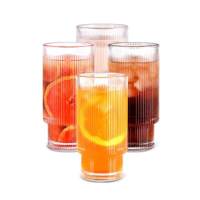 China Sustainable Drinking Glass Straw Glassware Iced Coffee Glasses Beer Glass Mug for sale