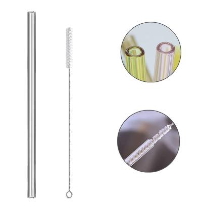 China Non-Toxic Sustainable Straight Straws BPA Free Glass Straws For Drinks Shakes Milk Tea Multicolor Reusable Glass Straw for sale