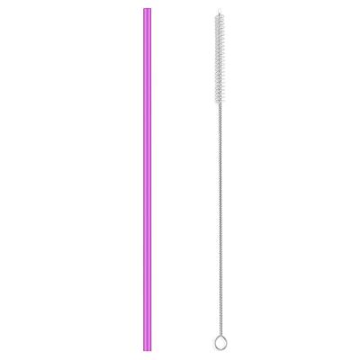 China Sustainable Iridescence Colors Tumbler Extra Long Reusable Stainless Steel Eco Friendly Straws for sale