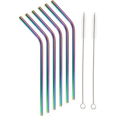 China Sustainable Reusable Drinking Straws Stainless Steel Straws For 20oz-32oz Tumblers Rainbow Drinking Straws for sale