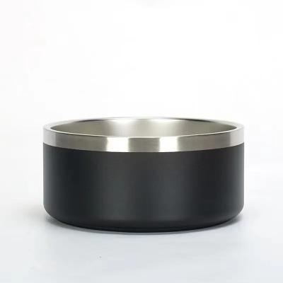 China Sustainable Double Wall Vacuum Insulated Stainless Steel Dog Bowl Pet Feeder Bowls for sale