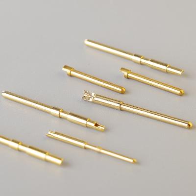 China Mecanizado CNC de alta precisión Metal/acero/aluminio/cobre/bronce Conector dorado/pin de terminal eléctrico/pin de soldadura de resorte cargado Pogo Pin Parte personalizada en venta