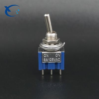 China Good Quality MTS-102 3Pin ON-ON 6A 125VAC Mini Toggle Switch Blue MTS-102 for sale