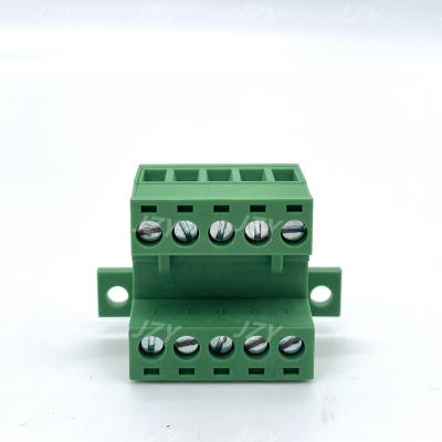 China PA66 V-0 JZY High Quality PCB Connectors TB Green Plug-in Device 2EDG5.08mm KF2EDGRKC-5.08mm 2P-16P for sale