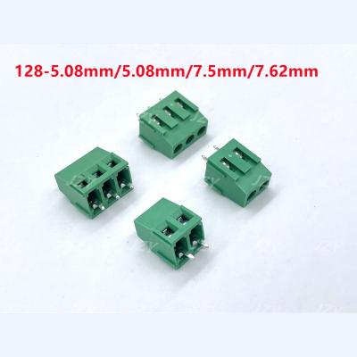 China High Quality PA66 JZY PCB Green Screw Terminal Block Spliced ​​Copper Iron 2P/3P 128-5.08mm/5.0mm/5.08mm/7.5mm/7.62mm for sale