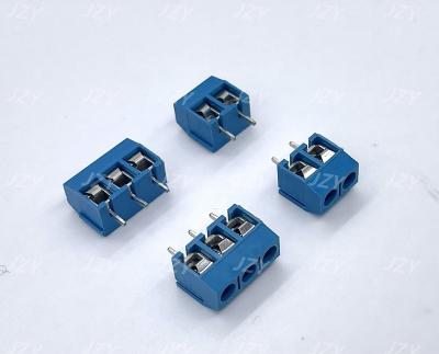 China High Quality PBT.UL94V-0 JZY PCB Terminal Block Blue Green/Iron Spliced ​​Copper Spliced ​​Copper Screw Flat/Round 2P-6P KF301-5.0mm for sale