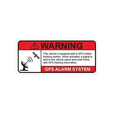 China Waterproof+Eco-friendly Warning Label GPS Alarm Sign Indoor Outdoor Sticker Safety Removable Adhesive Sticker for sale