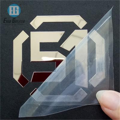 China Custom Waterproof Silver Letter Logo Electroformed Stickers for sale