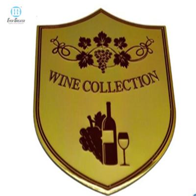 China Metal waterproof embossed label for wine bottle for sale