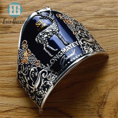 China Waterproof Custom Add To CompareShare Aluminum Metal Stickers For Wine Bottle for sale